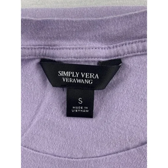 Simply Vera Vera Wang Purple "Lead With Your Heart" T-Shirt Size Small - Picture 8 of 9